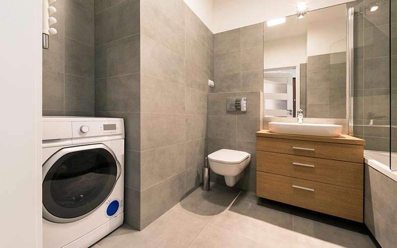 Combined bathroom and laundry solutions - renovation maximising the use of a small space